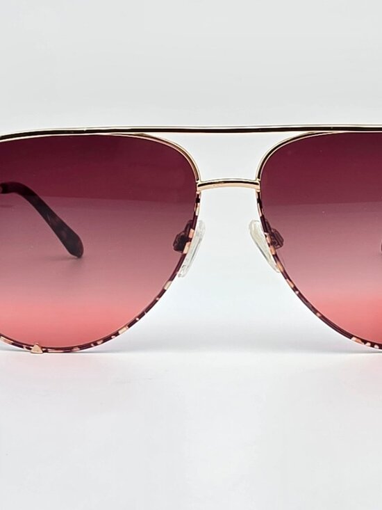 Quay Australia High Key Gold Tortoise Frame Purple Peach Lens Aviator Sunglasses main image 11
